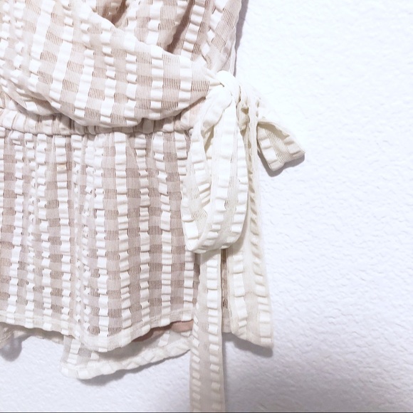 Anthropologie Deletta | peplum laced wrap top - Picture 5 of 8